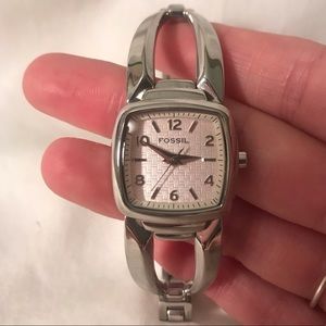Fossil Silver and Light Pink Watch